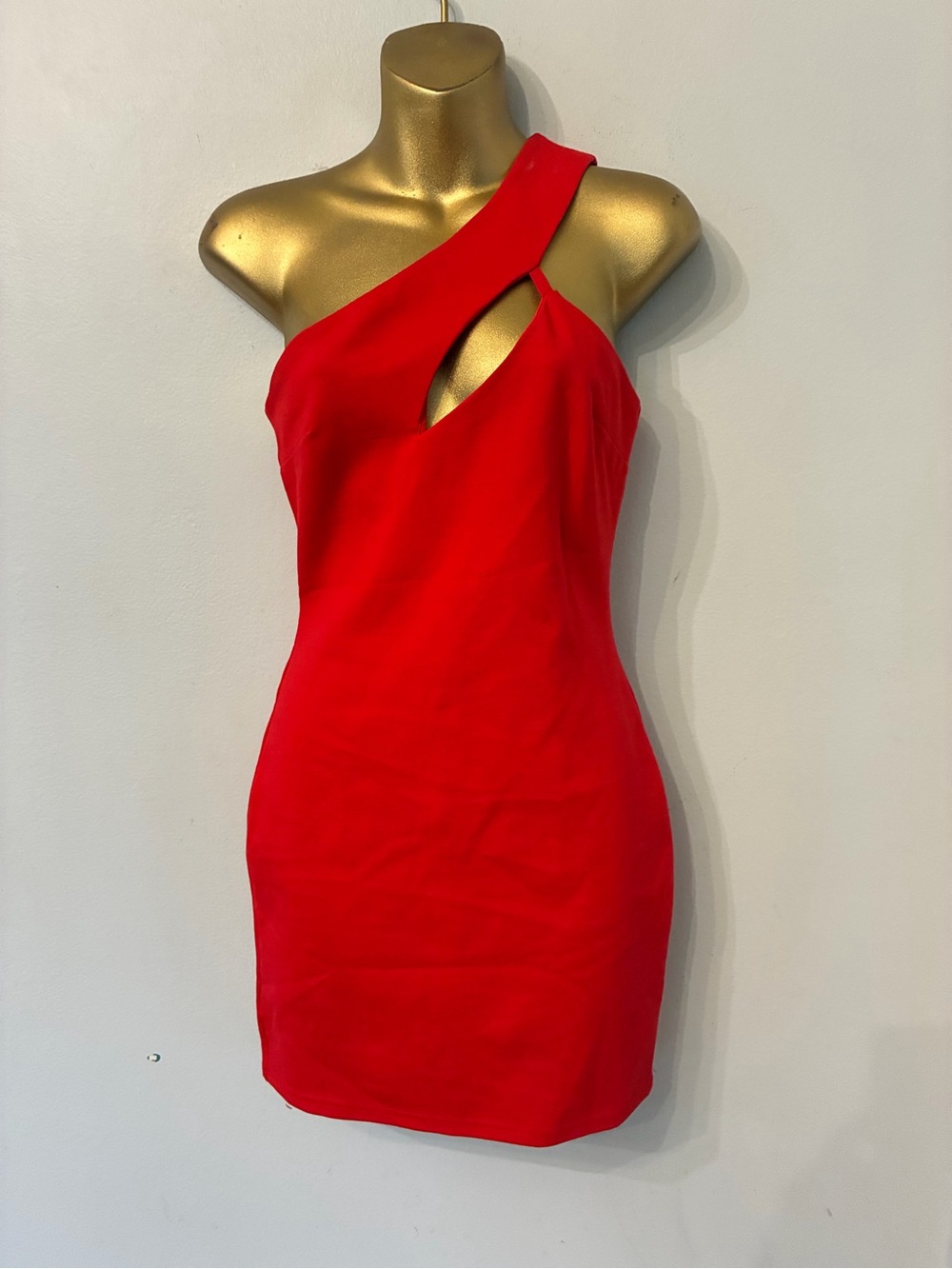 Superdown Red One Shoulder Cutout Bodycon Mini Dress Size Small - Picture 2 of 4